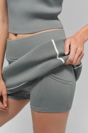 Alo Ribbed Sweater Knit Highline Mini Skirt at Alo Yoga
