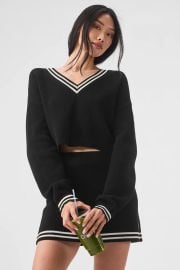Alo Tennis Club Sweater Knit V Neck Pullover at Alo Yoga