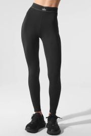Alo Yoga Airlift High Waist Suit Up Legging in Black White at Alo Yoga