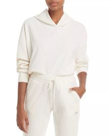 Alo Yoga Muse Rib-Knit Hooded Sweatshirt Bloomingdales at Bloomingdales