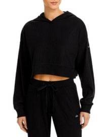 Alo Yoga Muse Rib-Knit Hooded Sweatshirt Bloomingdales at Bloomingdales