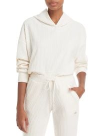 Alo Yoga Muse Rib-Knit Hooded Sweatshirt Bloomingdales at Bloomingdales