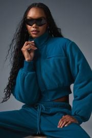 Alo Yoga Polar Fleece Cropped Wintry Mix Jacket at Alo Yoga