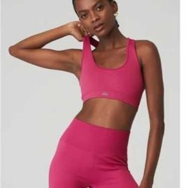 Alo Yoga Racerback ribbed sports bra at Alo Yoga