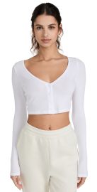 Alo Yoga Ribbed Cropped Whisper Cardigan at Shopbop