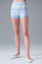 Alo Yoga Sport Play High Waist Knit Short in Seashell Blue Ivory at Alo Yoga