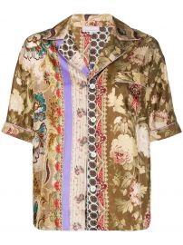 Aloeuw mixed-print silk shirt at Farfetch