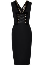 Altuzarra - Adriana lace-up velvet-trimmed crepe dress at Net A Porter