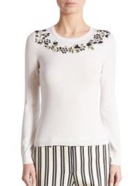 Altuzarra - Hermione Floral-Embellished Merino Wool Sweater at Saks Fifth Avenue