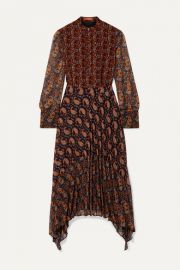 Altuzarra - Lakshmi pleated paisley-print chiffon midi dress at Net A Porter