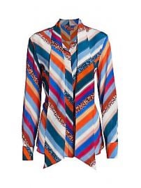 Altuzarra - Newberry Sequin Stripe Silk Tieneck Top at Saks Fifth Avenue