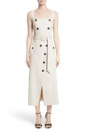 Altuzarra Audrey Button Detail Pinstripe Dress at Nordstrom