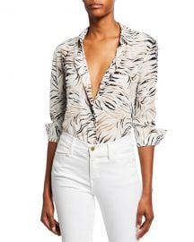 Altuzarra Chika Long-Sleeve Tiger-Print Shirt at Neiman Marcus