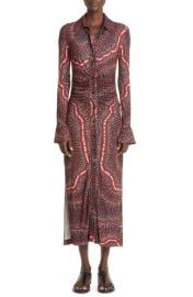 Altuzarra Claudia Dot Print Long Sleeve Jersey Midi Dress at Nordstrom