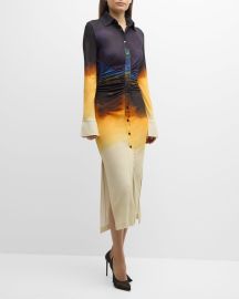 Altuzarra Claudia Dyed Button-Front Shirtdress at Neiman Marcus