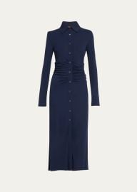 Altuzarra Claudia Midi Ruched Button Down Dress - at Bergdorf Goodman