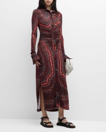 Altuzarra Claudia Printed Button-Front Midi Dress at Neiman Marcus