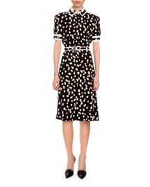 Altuzarra Ella Polka-Dot Short-Sleeve Shirtdress  Black at Neiman Marcus