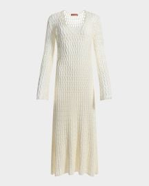Altuzarra Jemmy Open Knit Long-Sleeve Midi Dress at Neiman Marcus