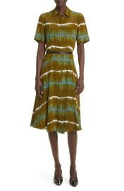 Altuzarra Kiera Belted Shibori Tie Dye Silk Shirtdress at Nordstrom