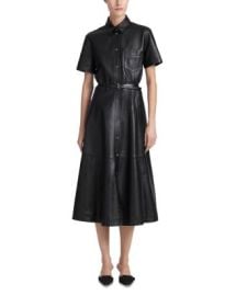 Altuzarra Kiera Leather Shirtdress Bloomingdales at Bloomingdales