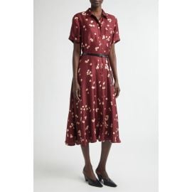 Altuzarra Kiera Petal Print Belted Silk Shirtdress at Nordstrom