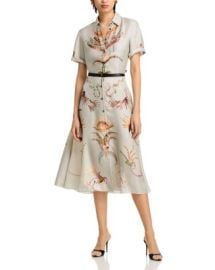 Altuzarra Kiera Printed Short Sleeve Silk Midi Shirtdress at Bloomingdales