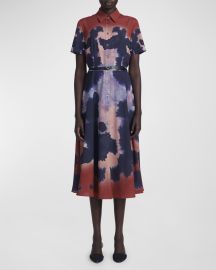 Altuzarra Kiera Short-Sleeve Tie-Dye Midi Shirtdress at Neiman Marcus