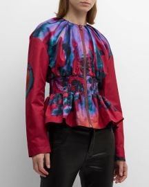 Altuzarra Kitriani Watercolor Peplum Jacket at Neiman Marcus