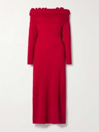 Altuzarra Lunaire off the shoulder appliqu d cashmere maxi dress at Net a Porter