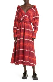 Altuzarra Lyddy Tie Dye Stripe Long Sleeve Linen Blend Dress at Nordstrom