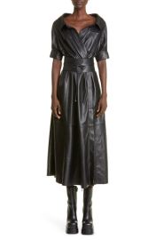 Altuzarra Lydia Lambskin Leather Shirtdress at Nordstrom