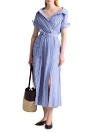 Altuzarra Lydia Stripe Cotton Wrap Shirtdress at Saks Fifth Avenue