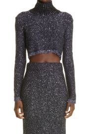 Altuzarra Melitta Sequin Crop Turtleneck Sweater at Nordstrom