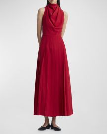 Altuzarra Nathalie Turtleneck Sleeveless Pleated Maxi Dress at Neiman Marcus