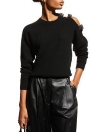 Altuzarra Ness Buckle Cold-Shoulder Cashmere Sweater at Neiman Marcus