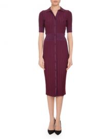 Altuzarra Olivia Short-Sleeve Knit Polo Dress  Pink at Neiman Marcus