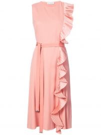 Altuzarra Pleated Ruffle Midi Dress at Farfetch