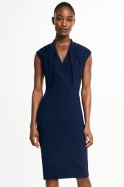 Alura Dress French Navy Stretch Tailoring - Welcome to the Fold LTD at The Fold London