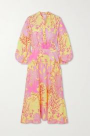 Alyssa asymmetric printed silk dress at Net a Porter