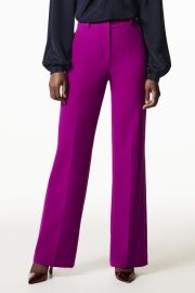 Alzira Straight Flared Trousers Violet Stretch Tailoring - Welcome to the Fold LTD at The Fold London