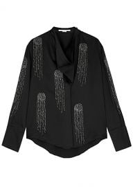  Amabella Black Stretch-Satin Blouse by Stella McCartney at Harvey Nichols