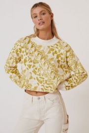 Amadi Printed Cropped Sweatshirt at Anthropologie