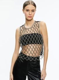 Amal Embellished Tank With Bandeau In Blackclear Alice Olivia at Alice + Olivia