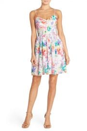 Amanda Uprichard   Mai Tai Floral Silk Fit  amp  Flare Dress   Nordstrom Rack at Nordstrom Rack