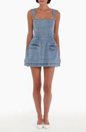 Amanda Uprichard Bethany Denim Skort Romper at Nordstrom
