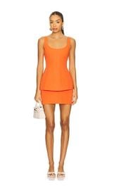 Amanda Uprichard Empire Dress In Mandarin at Revolve