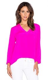 Amanda Uprichard Heather Long Sleeve Top Hot Pink Light from Revolve com at Revolve