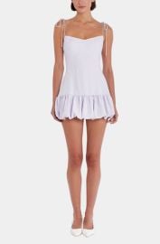 Amanda Uprichard Ivy Bubble Skort Romper In Feather ShopSimon at Shop Simon