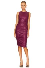 Amanda Uprichard Jamilla Leather Midi Dress at Revolve